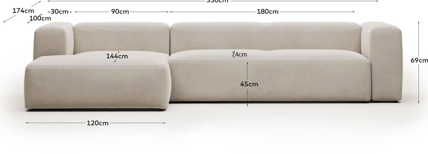 Best Kave Home Blok 4-Zits Hoekbank Beige