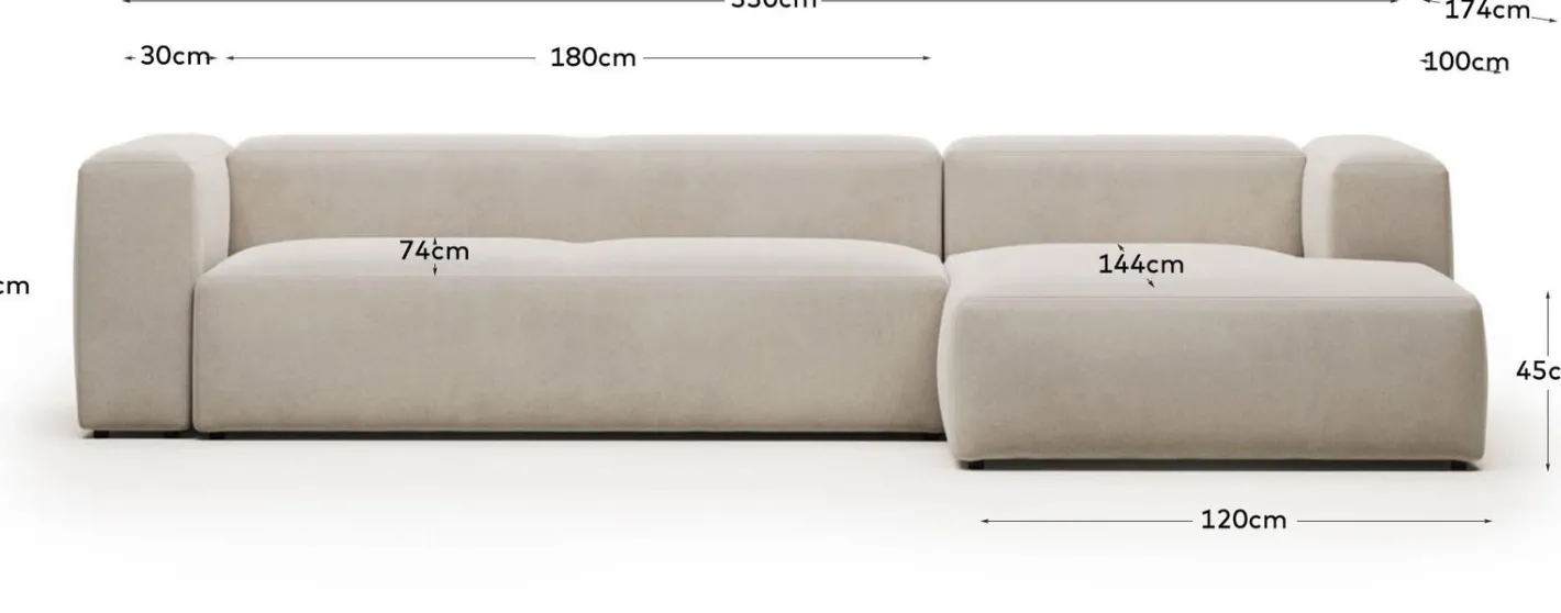 Online Kave Home Blok 4-Zits Hoekbank Beige
