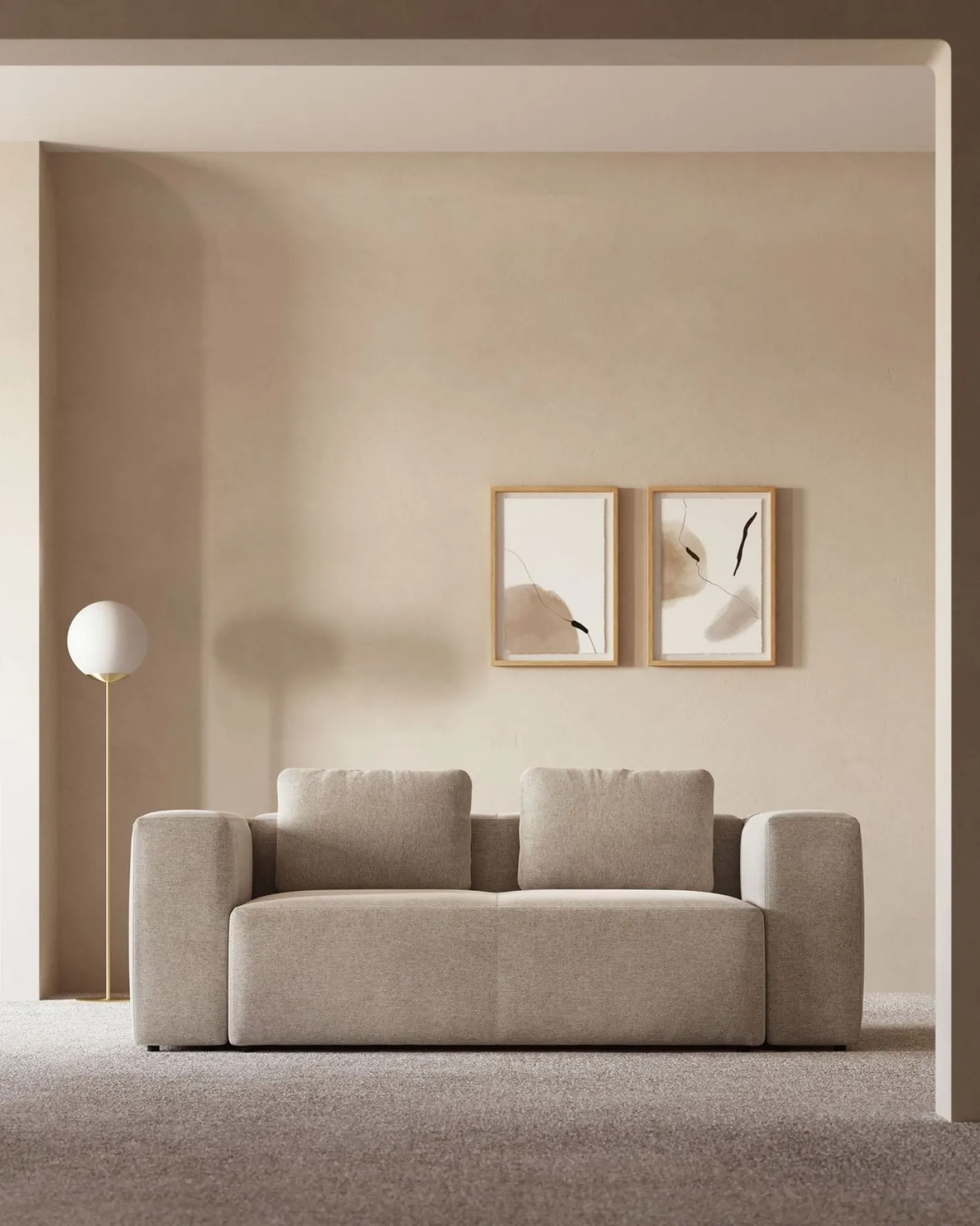 Kave Home Blok 2-Zitsbank Beige