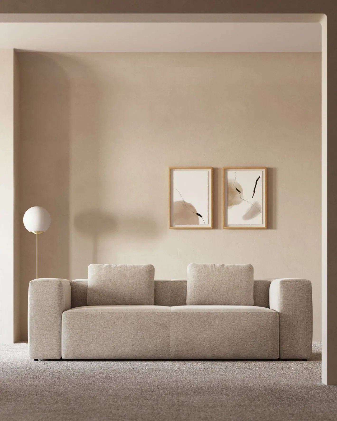 Outlet Kave Home Blok 3-Zitsbank Beige