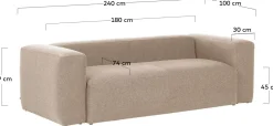 Outlet Kave Home Blok 3-Zitsbank Beige