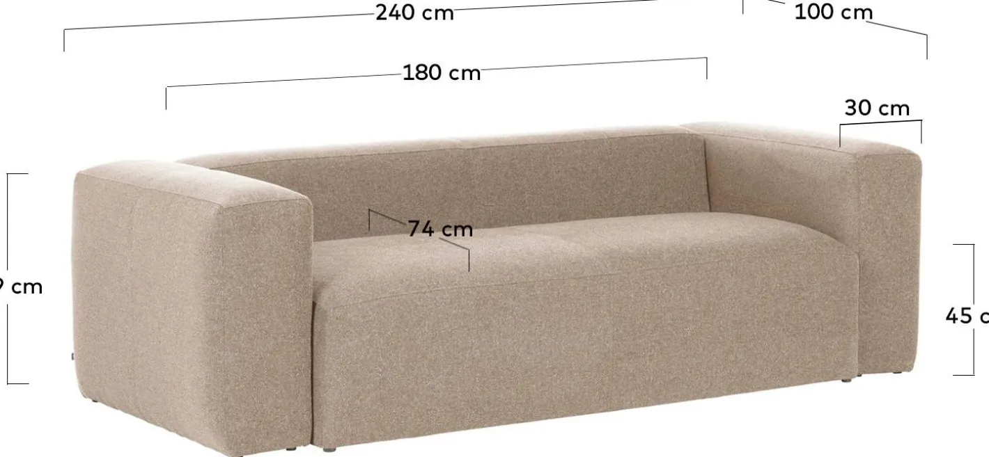 Outlet Kave Home Blok 3-Zitsbank Beige