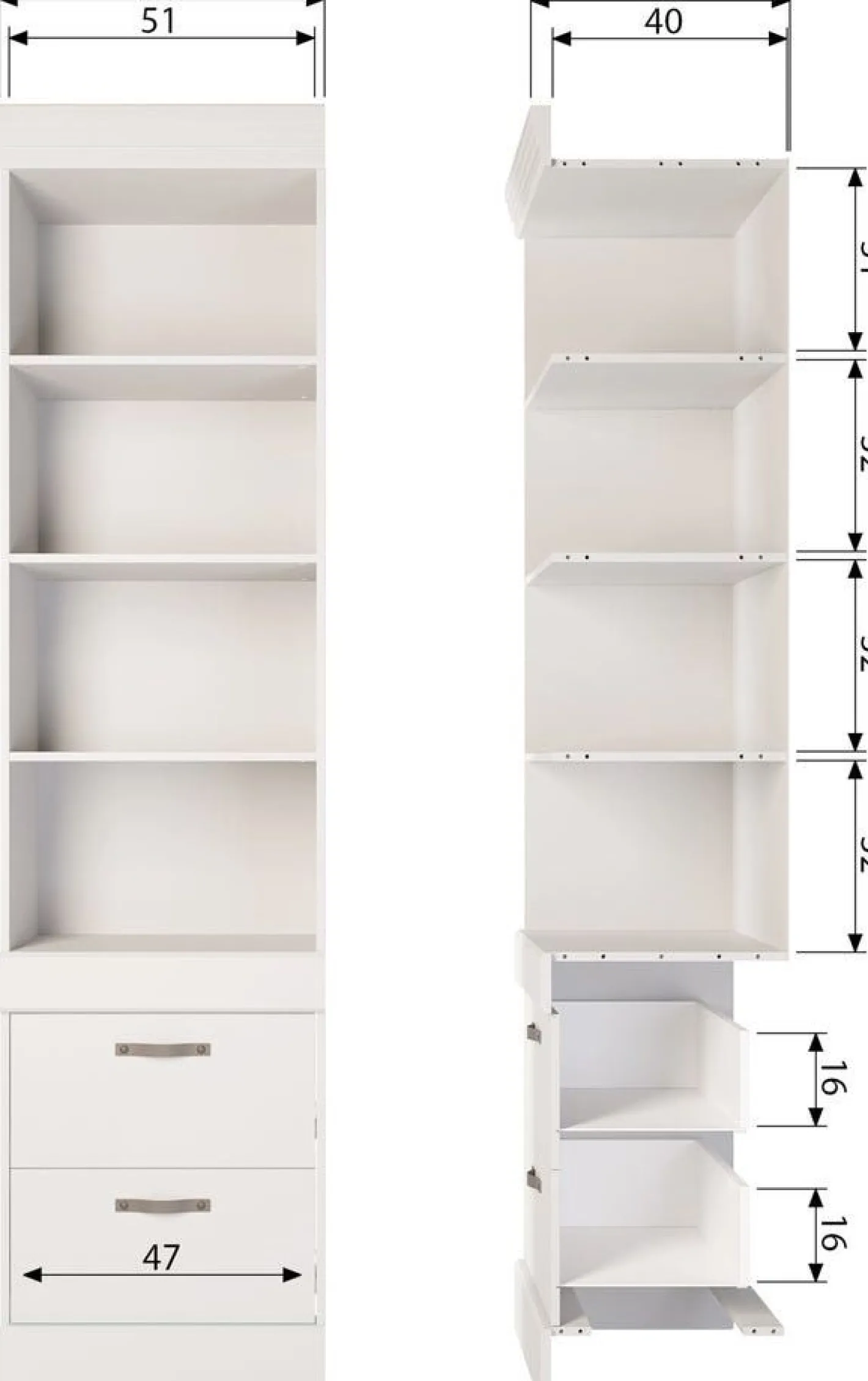 Best WOOOD Bold Boekenkast Snow White