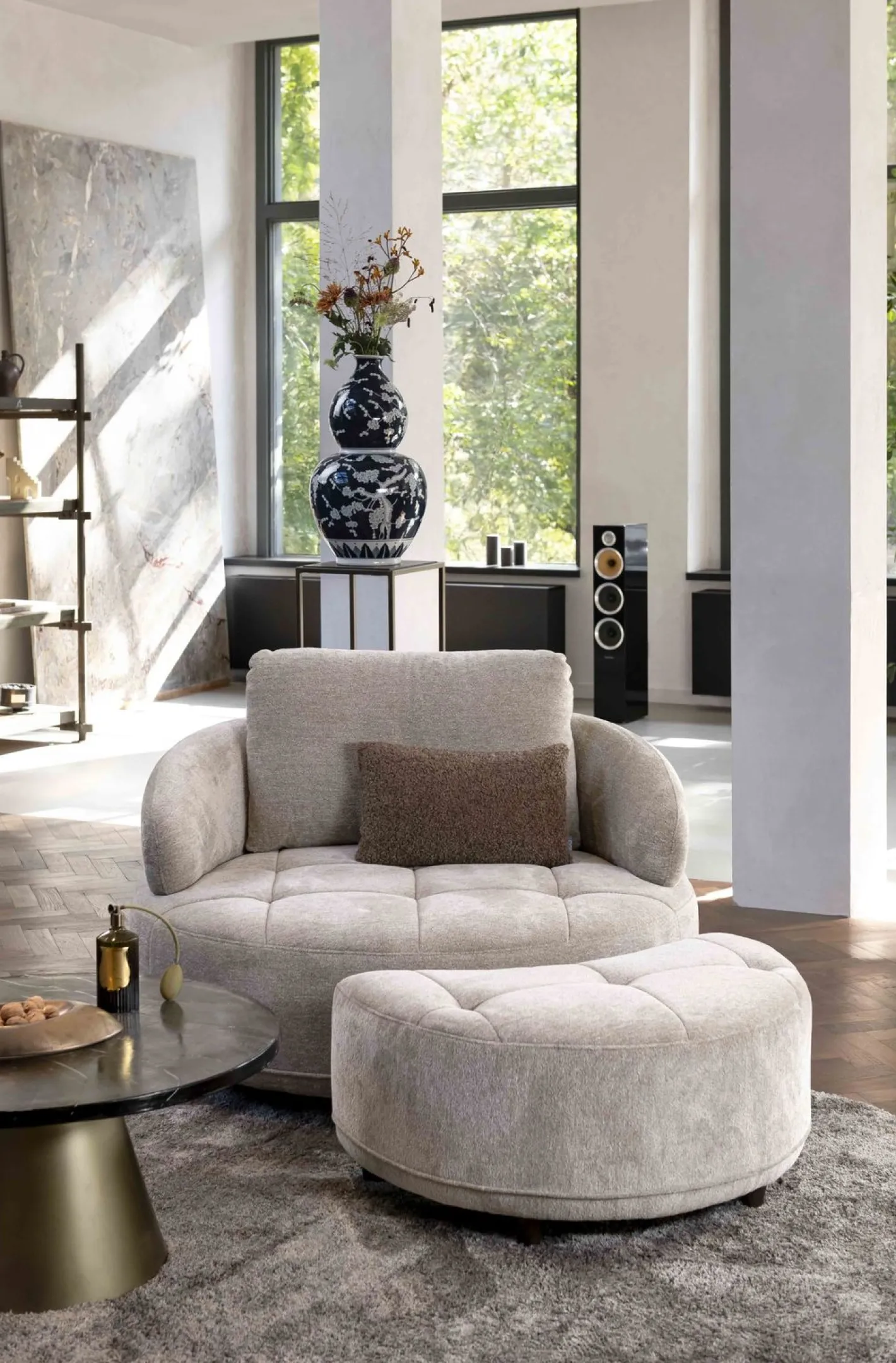 Clearance Henders en Hazel Borgia Draaifauteuil Champagne
