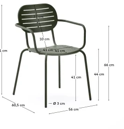 Sale Kave Home Brai Tuin Armstoel Donkergroen