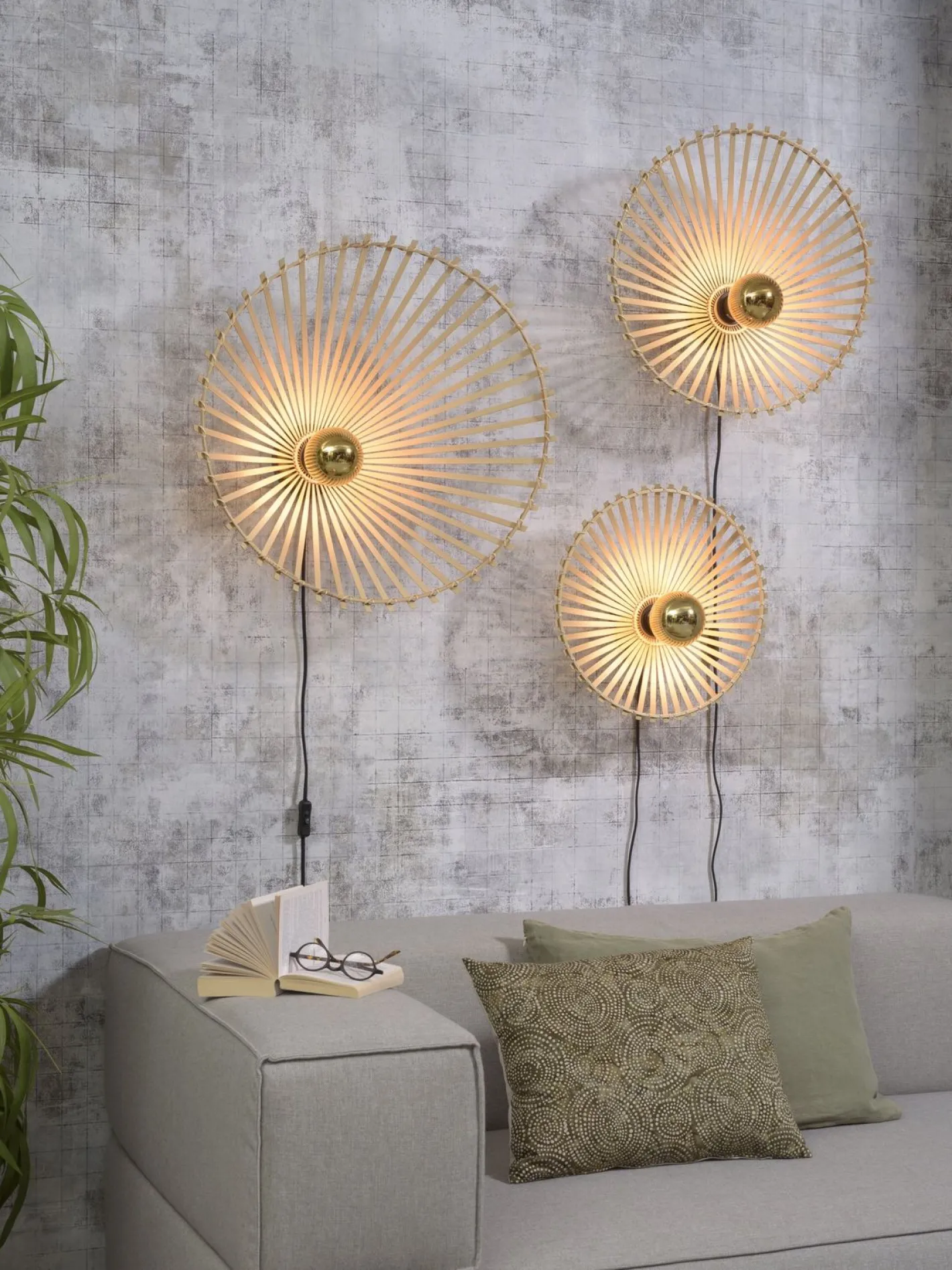 Outlet Good&Mojo Bromo Asymmetrical Wandlamp Natural
