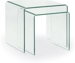Sale Kave Home Burano Set van 2 Bijzettafel Transparant