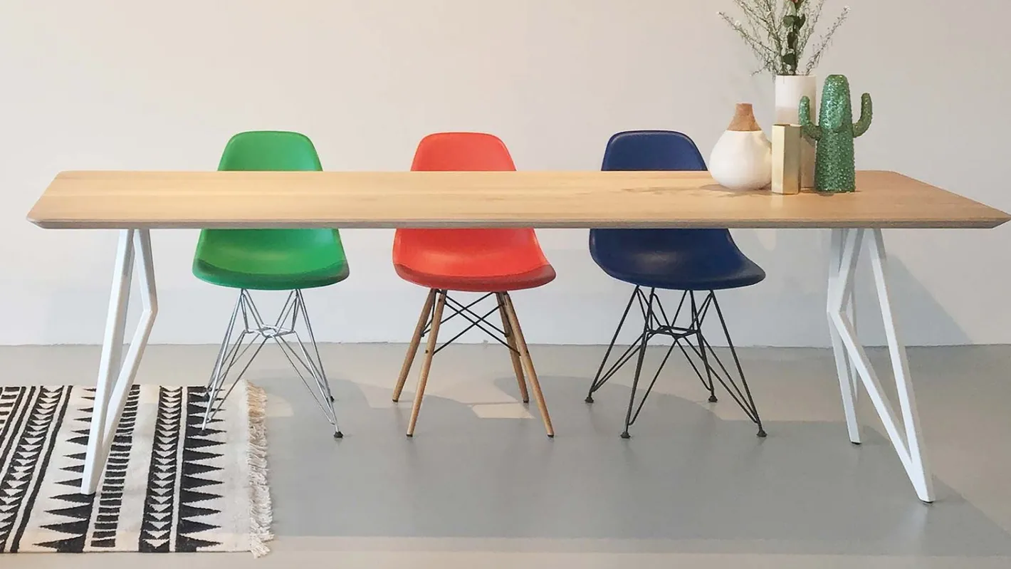 Discount Studio HENK Butterfly White Eettafel Naturel