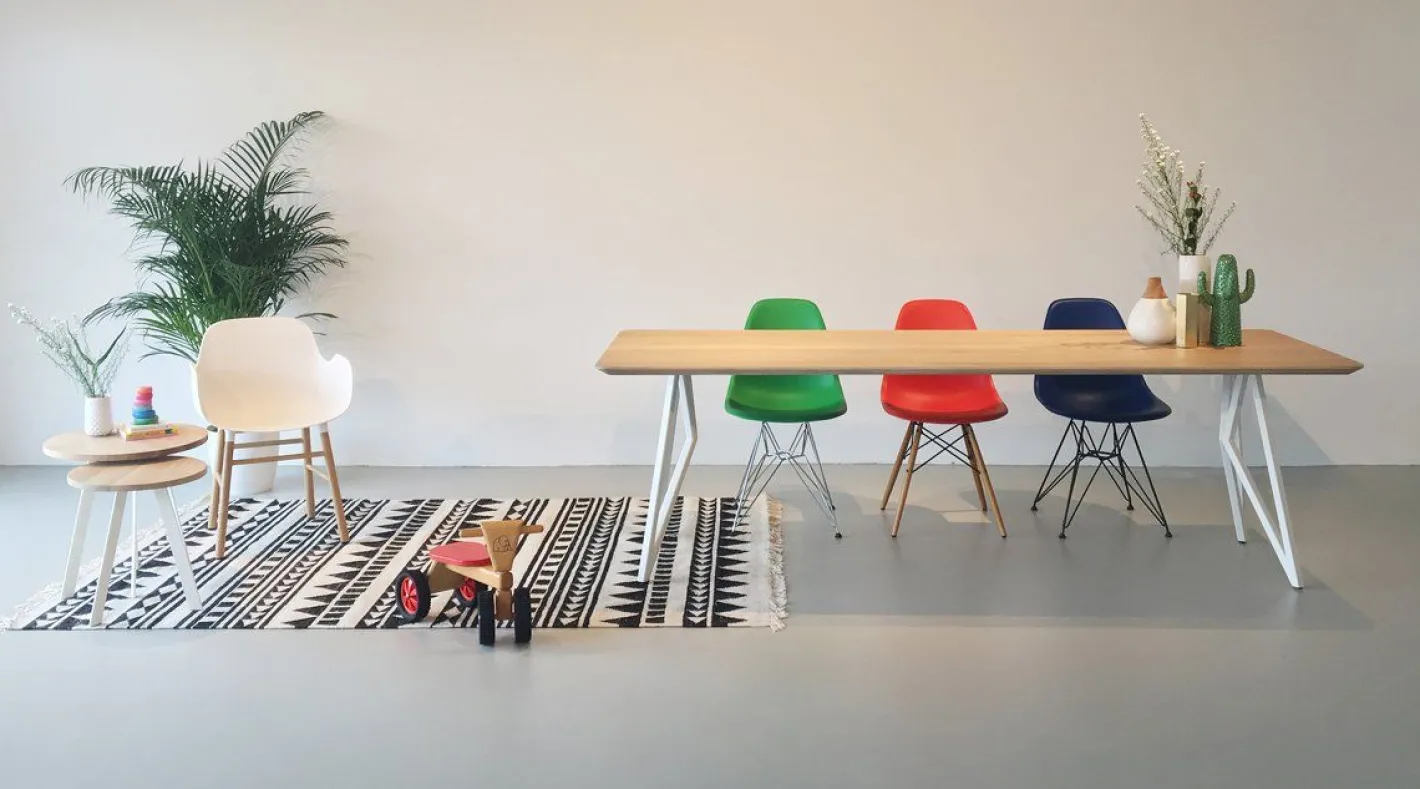Discount Studio HENK Butterfly White Eettafel Naturel