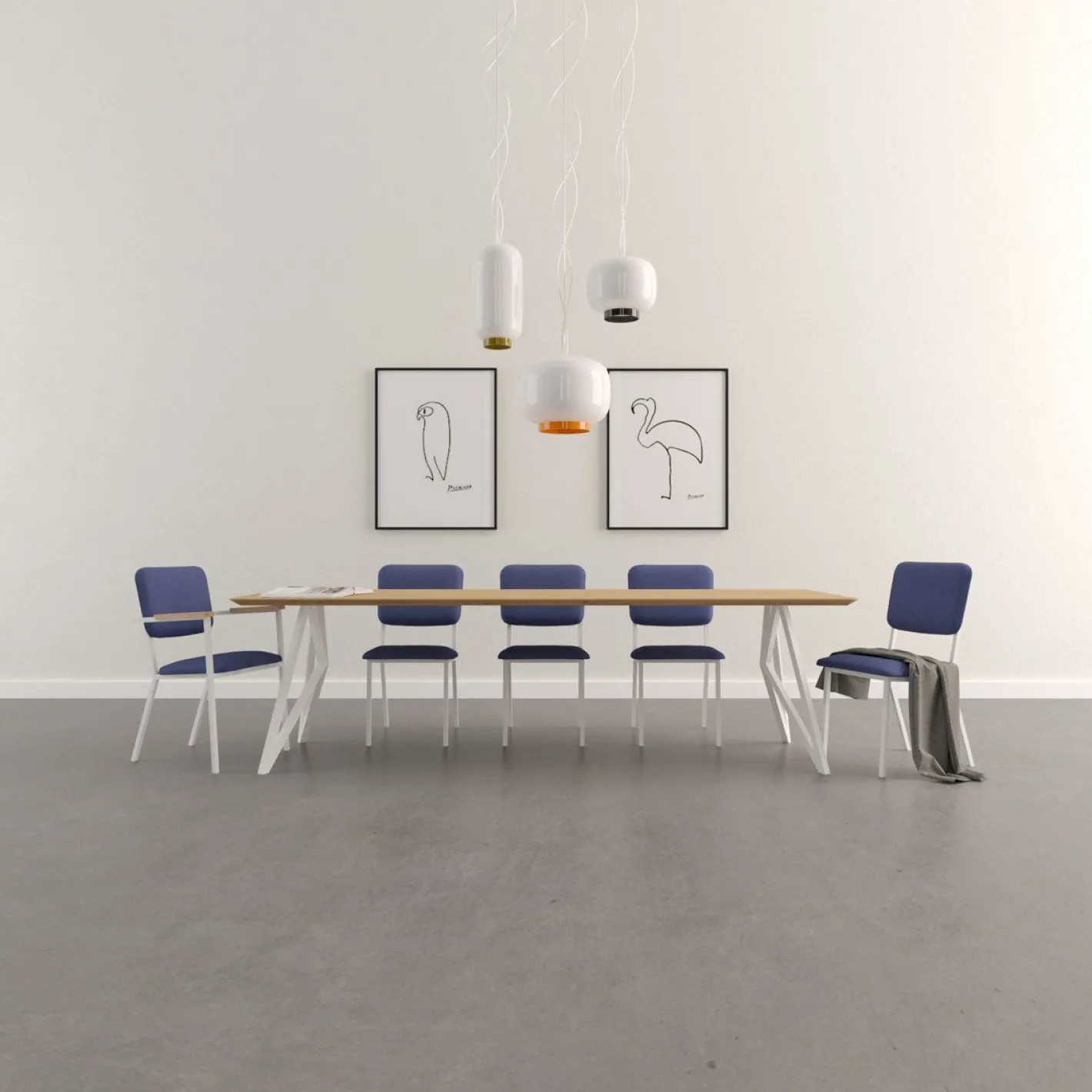 Discount Studio HENK Butterfly White Eettafel Naturel