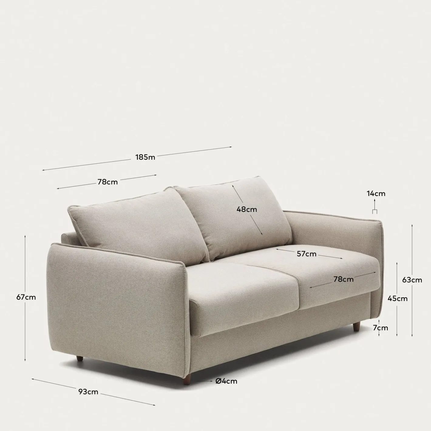New Kave Home Carlota Slaapbank Beige