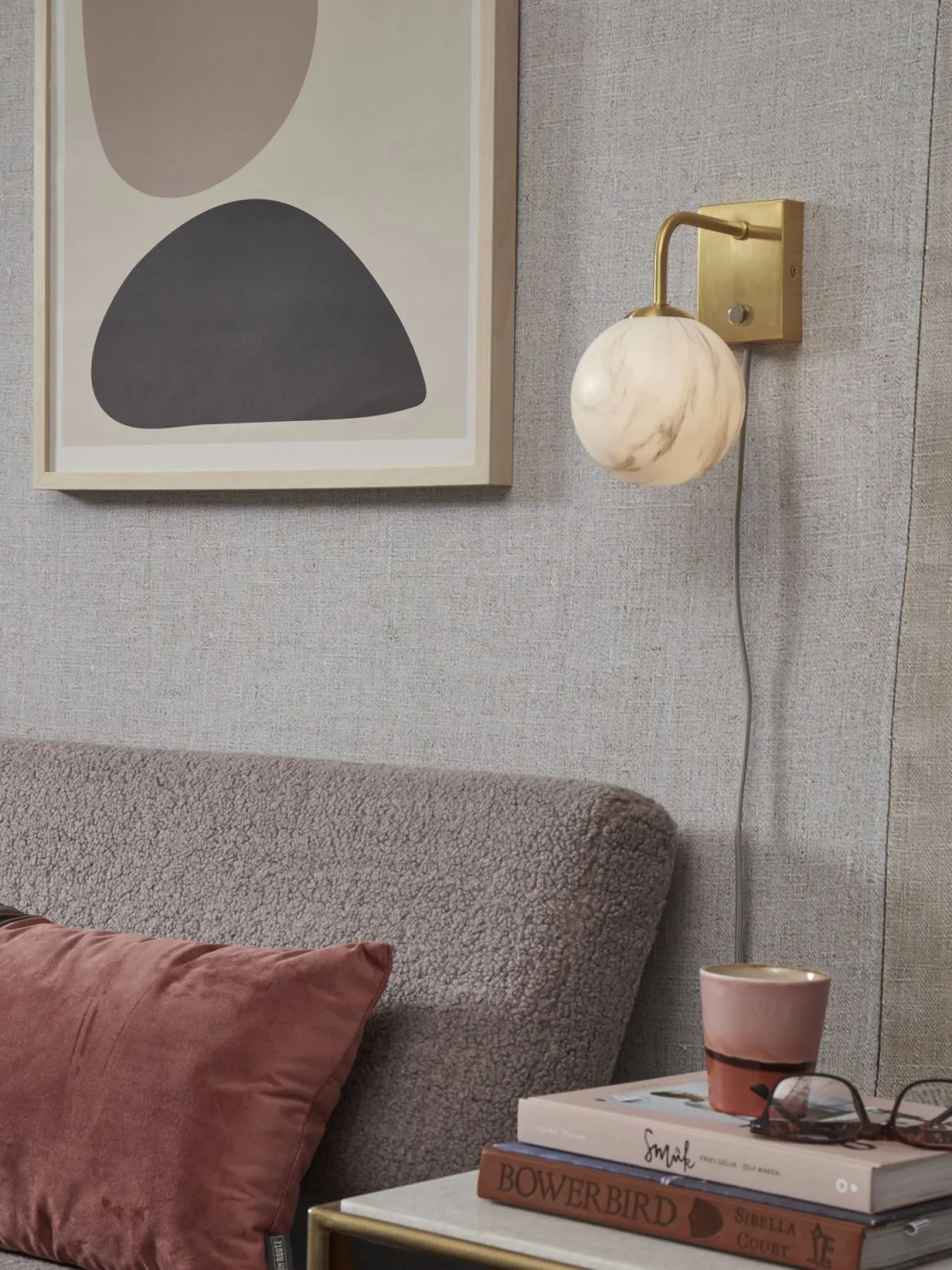 New It's about RoMi Carrara Wandlamp White marble, Gold