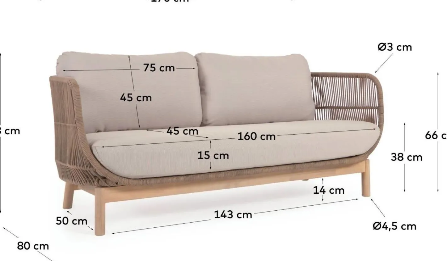 Best Kave Home Catalina Tuinbank Beige, Bruin