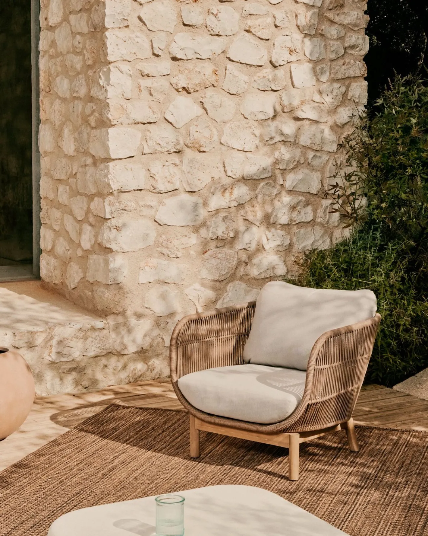 Discount Kave Home Catalina Tuinstoel Beige, Bruin