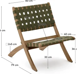 Hot Kave Home Chabeli Tuinstoel Groen, Naturel