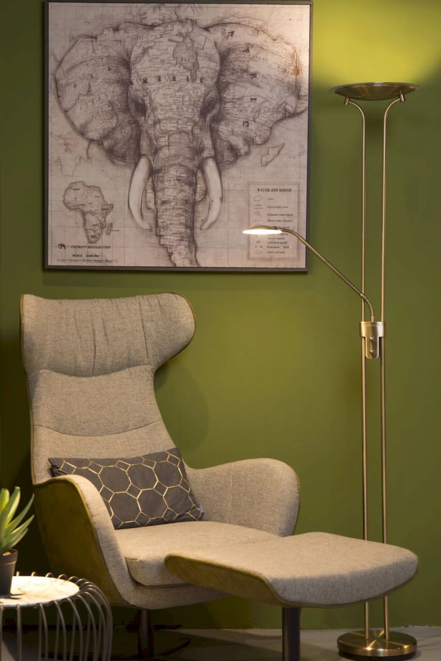 Lucide Champion-Led Vloerlamp Brons
