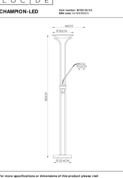 Lucide Champion-Led Vloerlamp Brons