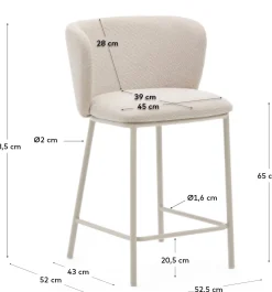 Clearance Kave Home Ciselia Barstoel Beige