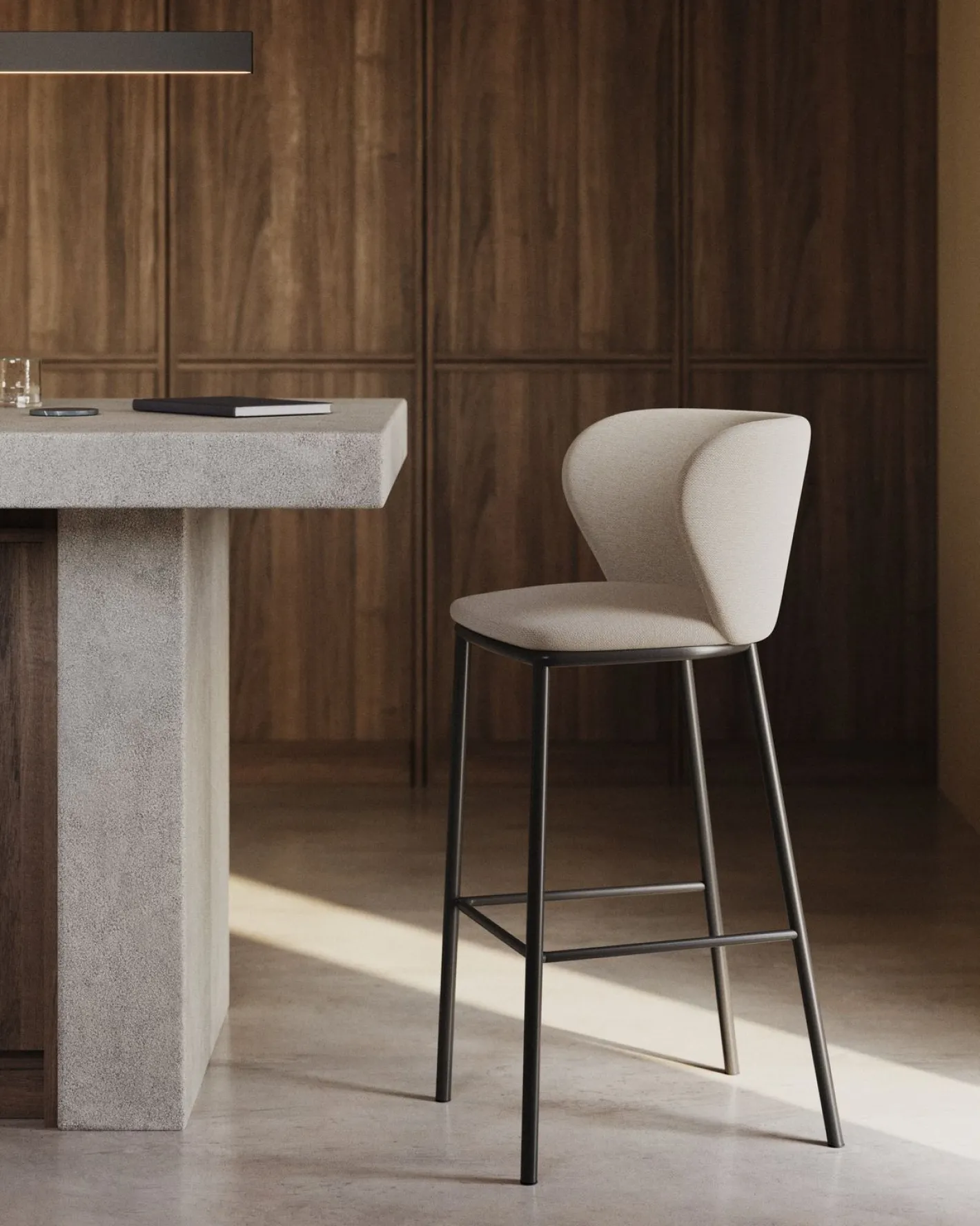 Discount Kave Home Ciselia Barstoel Beige, Zwart
