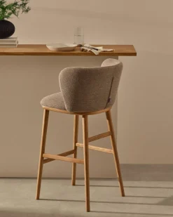 Discount Kave Home Ciselia Hoog Barstoel Bruin