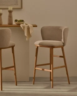 Kave Home Ciselia Hoog Barstoel Beige