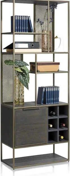 Hot Henders en Hazel City Boekenkast Castle Antraciet, goud