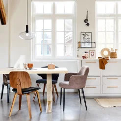 Outlet vtwonen Classic Eetkamerstoel Zwart, Walnoot