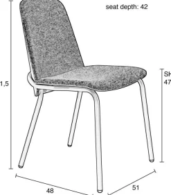 Best Zuiver Clip (set van 2) Eetkamerstoel Grey
