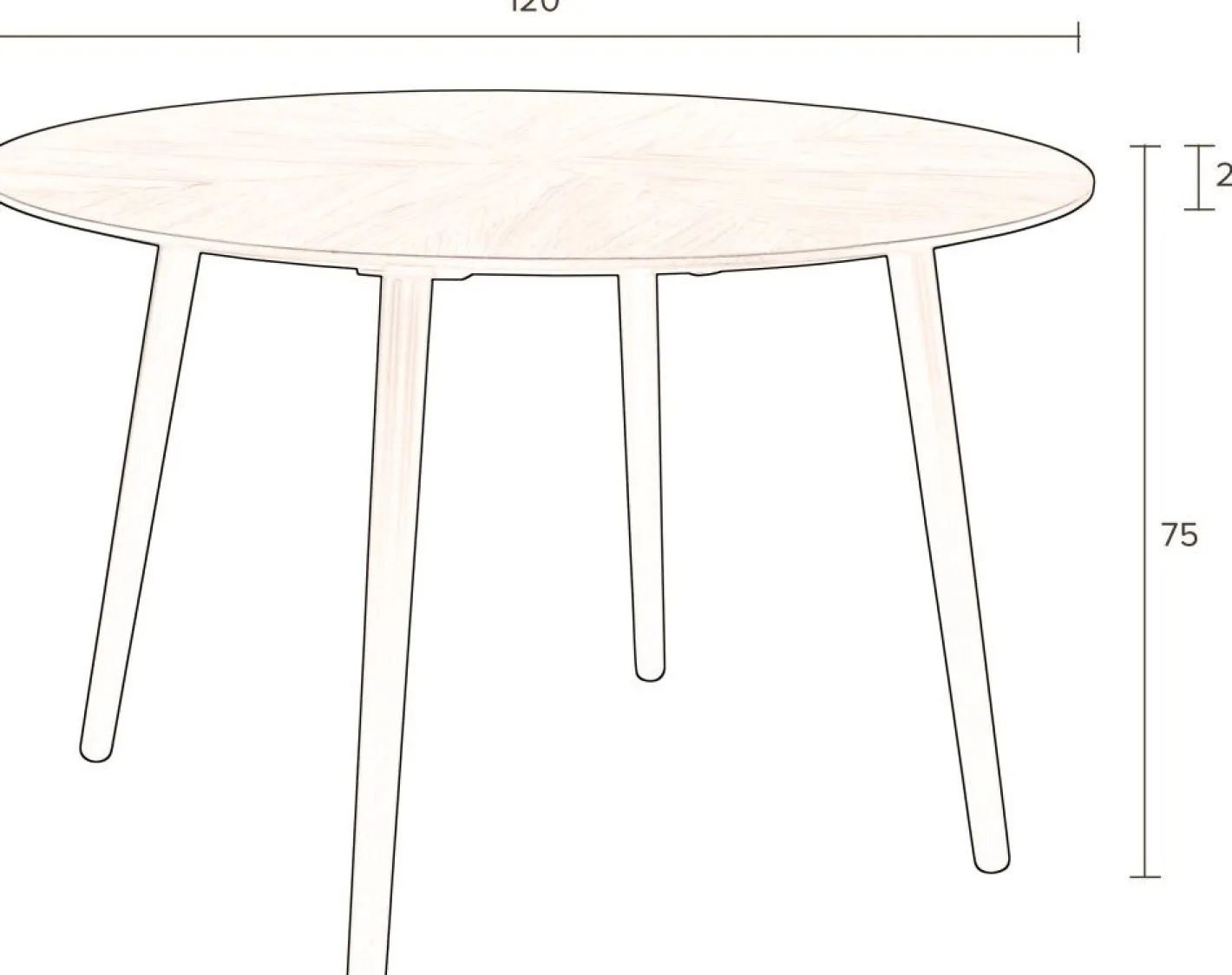 Hot Dutchbone Clover Rond Eettafel Bruin