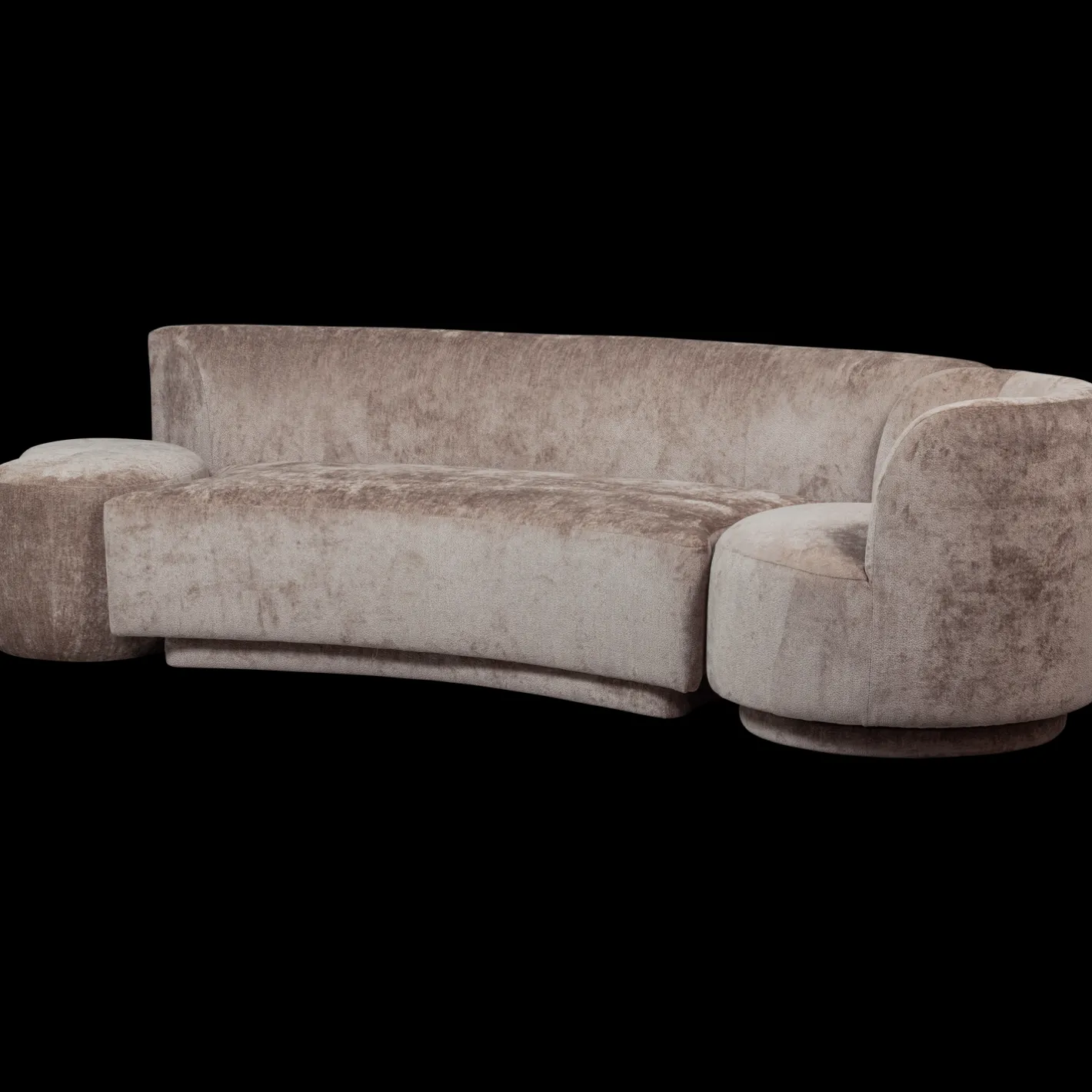New WOOOD Combi-Popular Fauteuil + Poef Elementenbank Taupe