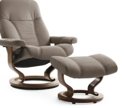 Clearance Stressless Consul Relaxfauteuil + Hocker Light Grey