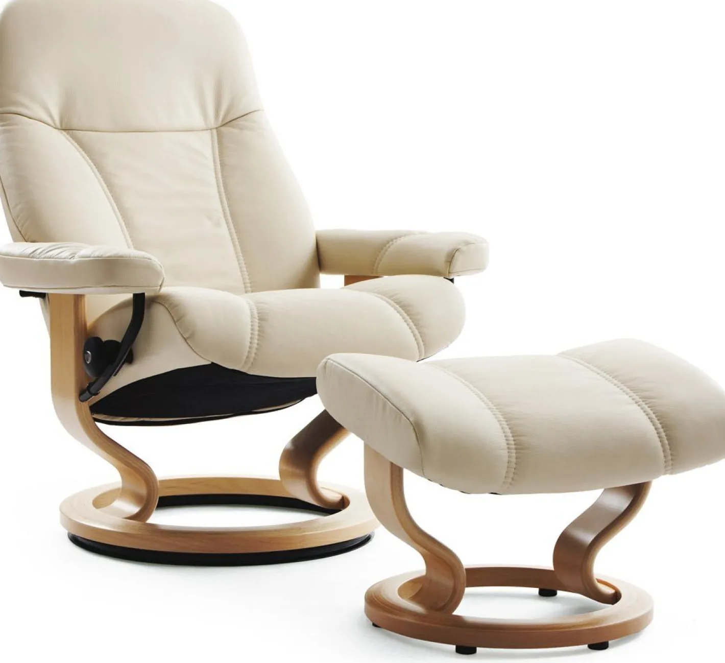 Clearance Stressless Consul Relaxfauteuil + Hocker Light Grey
