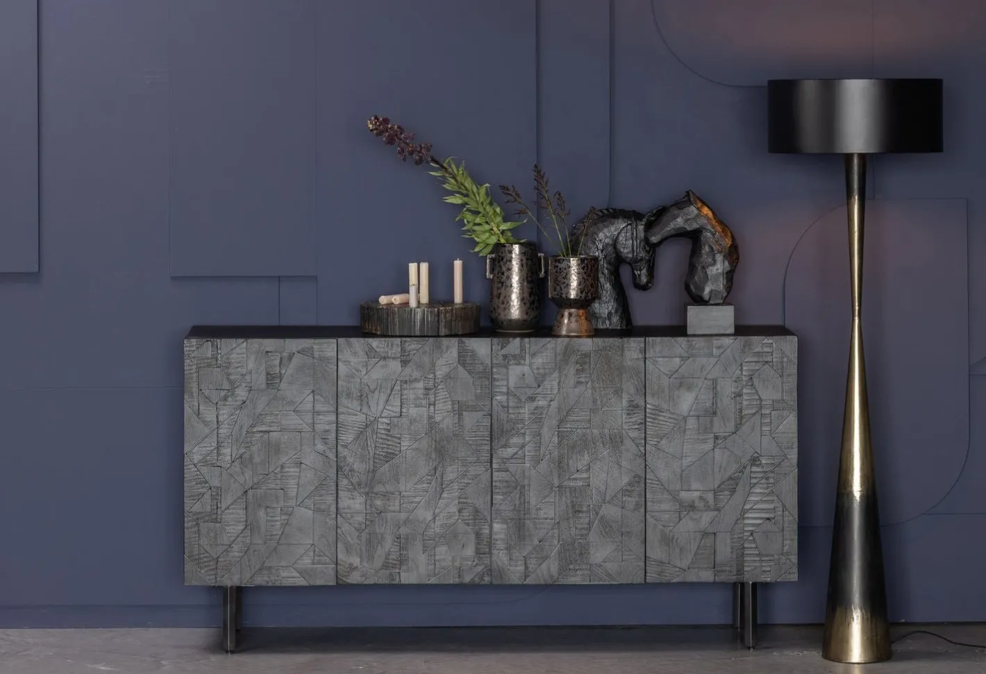 Best WOOOD Counter Dressoir Zwart