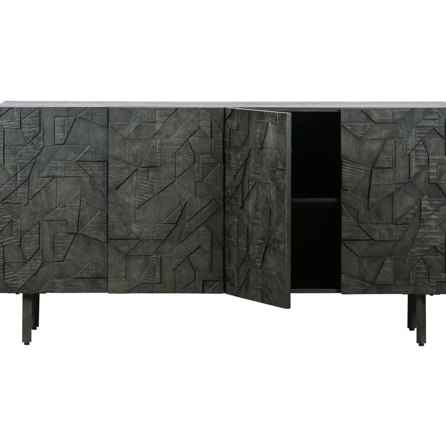 Best WOOOD Counter Dressoir Zwart