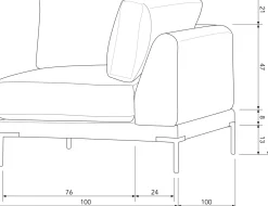 Best vtwonen Couple Hoek Elementenbank Light Grey