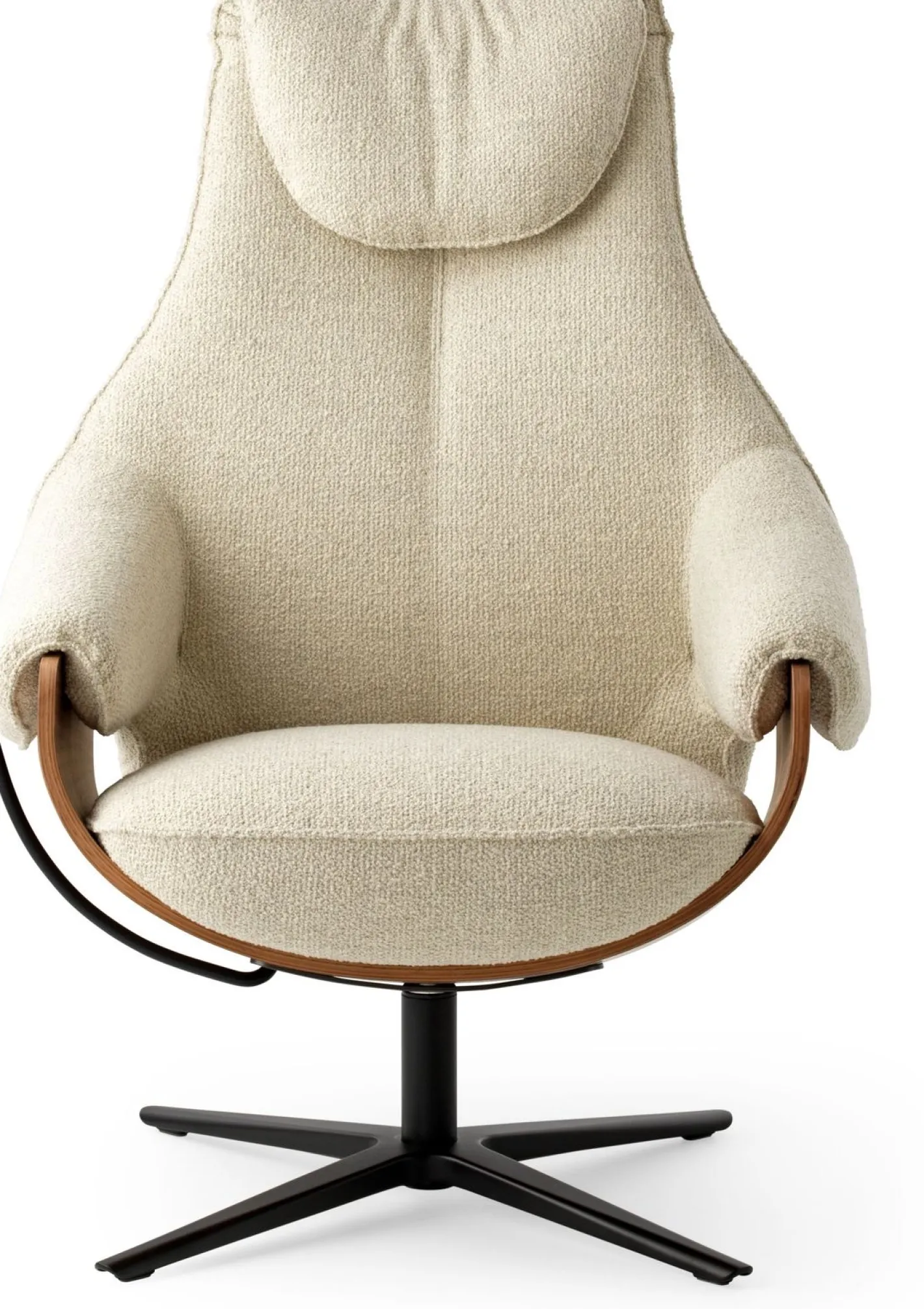 Clearance Leolux Cream Plus Fauteuil Cream, Walnut