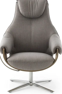 Clearance Leolux Cream Plus Fauteuil Cream, Walnut