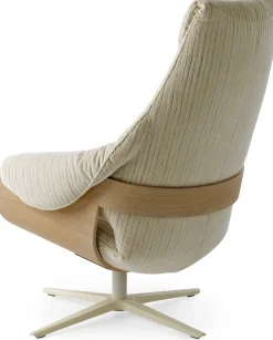 Clearance Leolux Cream Plus Fauteuil Cream, Walnut