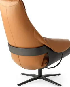 Clearance Leolux Cream Plus Fauteuil Cream, Walnut
