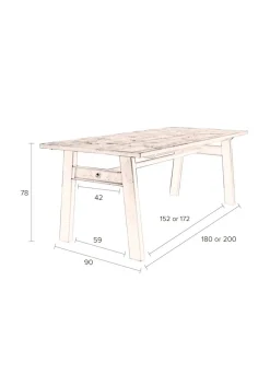 Discount Dutchbone Crude Eetkamertafel