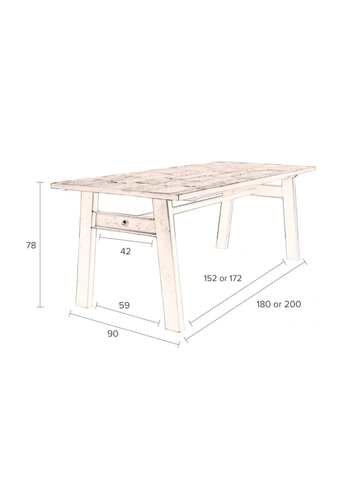 Discount Dutchbone Crude Eetkamertafel