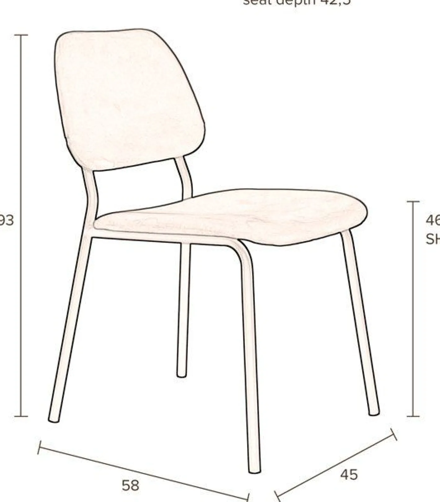 Discount Dutchbone Darby Eetkamerstoel Beige