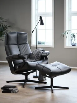 New Stressless David Relaxfauteuil + Hocker Dark Mushroom