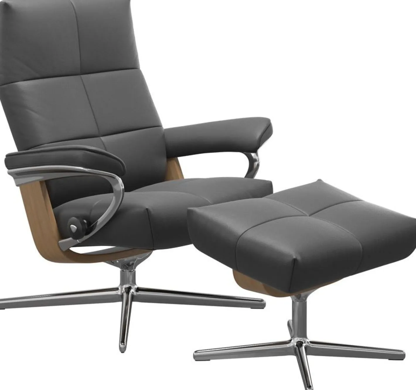 New Stressless David Relaxfauteuil + Hocker Dark Mushroom