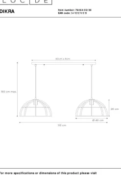 Hot Lucide Dikra Hanglamp Zwart