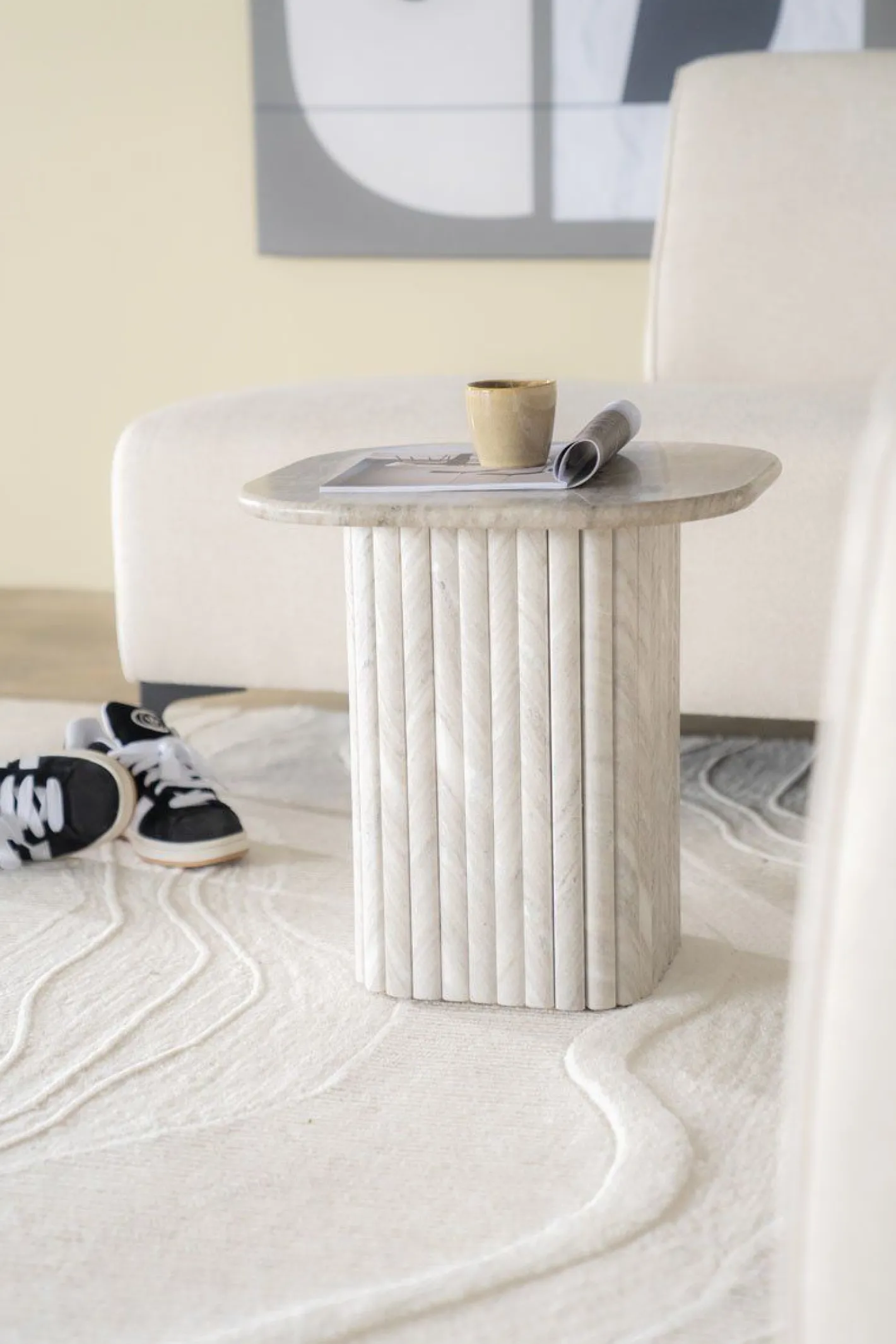 Clearance By Boo Dorique Bijzettafel Wit, Grijs