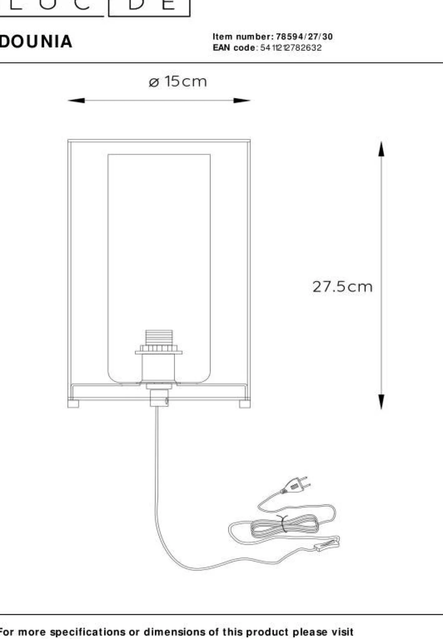 Discount Lucide Dounia Tafellamp Zwart