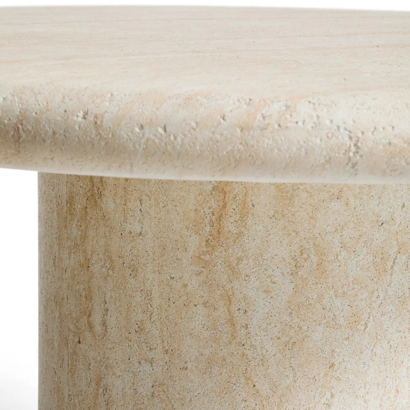 Kave Home Drasi Outdoor Eettafel Beige, Wit, Ecru