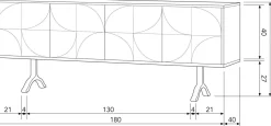 Clearance WOOOD Draw Dressoir Walnut