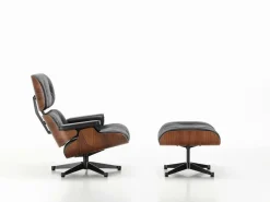 New Vitra Eames Lounge Chair & Hocker Zwart